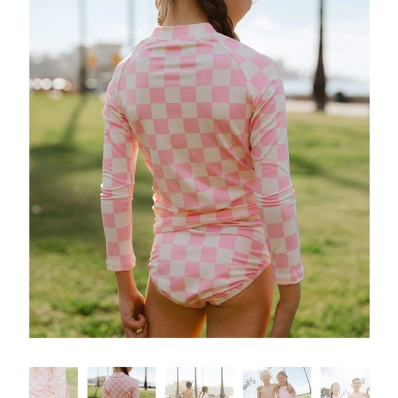 Albion Fit Toddler Pink Check Swim - Picture 3 of 4